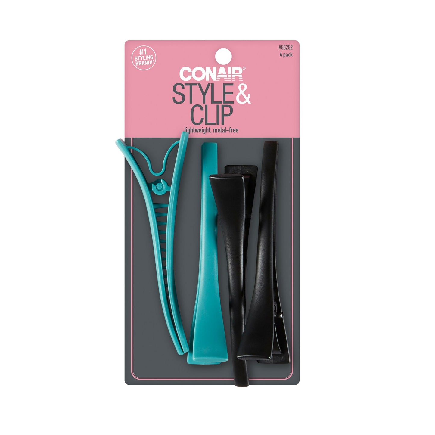 CONAIR Style & Clip Metal Sectioning Hair Clips, 12 count