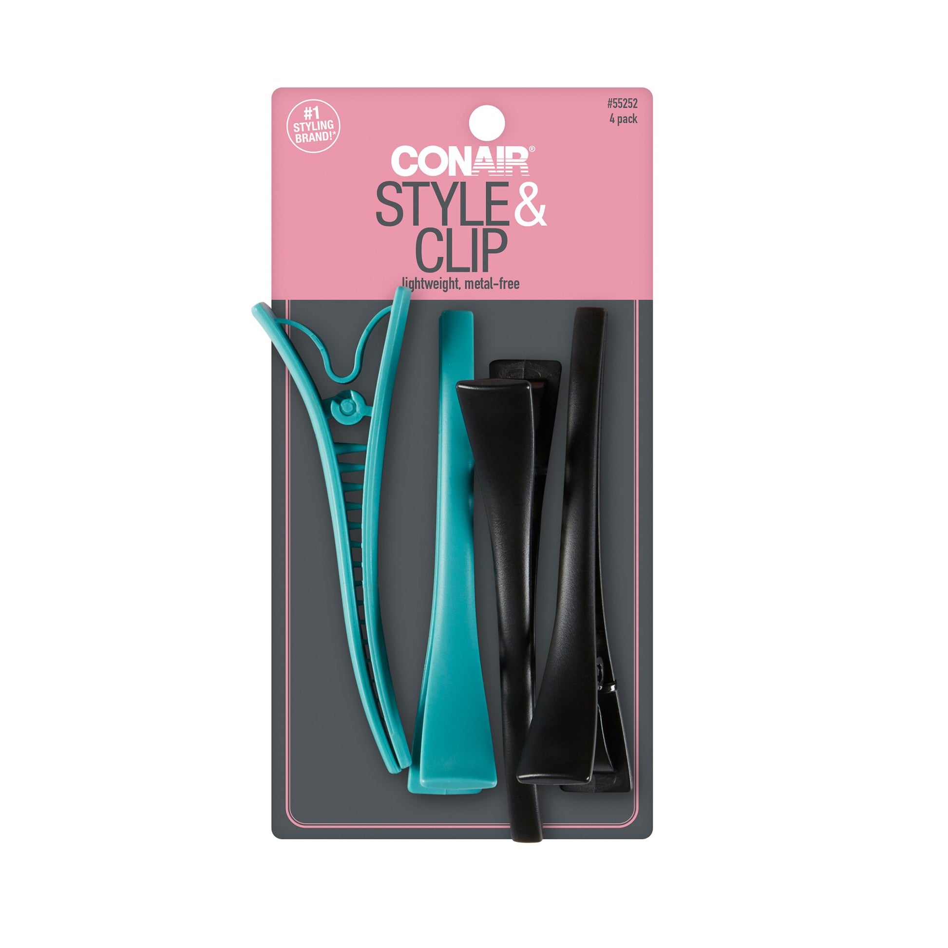 CONAIR Style & Clip Metal Sectioning Hair Clips, 12 count