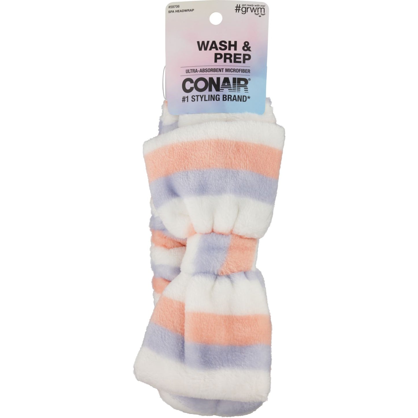 CONAIR Wash & Prep Spa Headwrap - Black & White