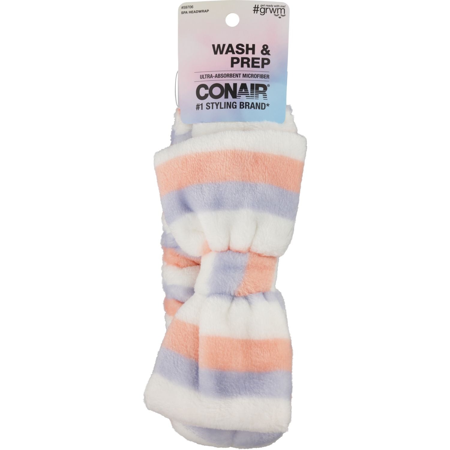 CONAIR Wash & Prep Spa Headwrap - Black & White