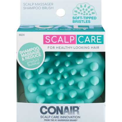 CONAIR Scalp Care Massager Shampoo Brush With Triple Action Bristles - Purple