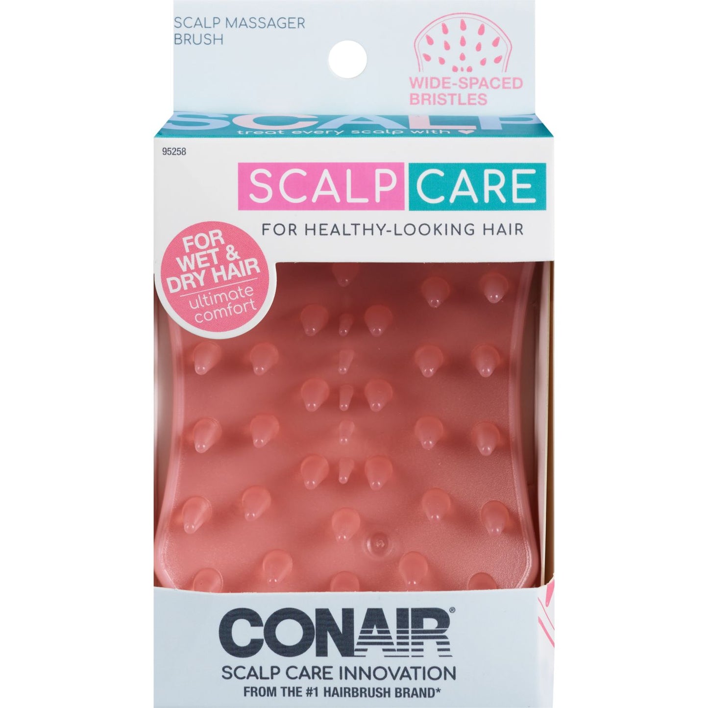 CONAIR Handheld Round Scalp Massager Shampoo Hair Brush - Teal