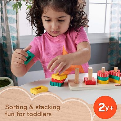 Fisher-Price Toddler Sorting Toy Wooden Shape Stacker