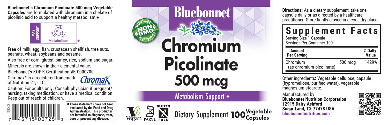 CHROMIUM PICOLINATE TB 800MCG 50