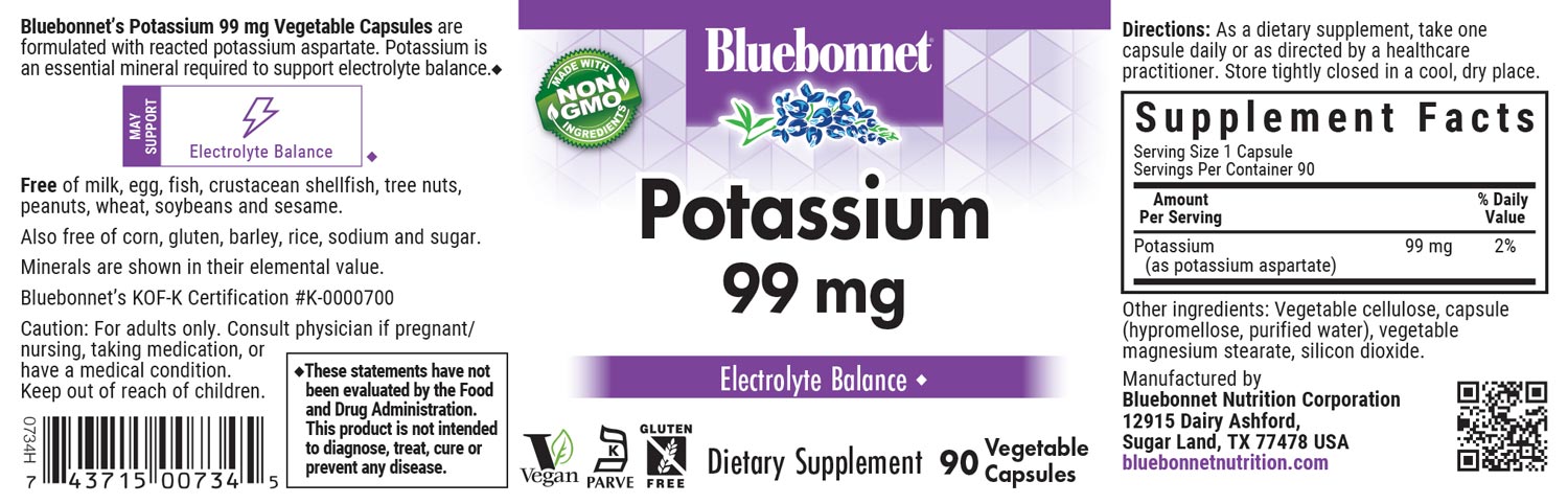 POTASSIUM FORTIFIED TB 99MG 90