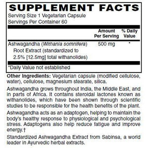 GNP ASHWAGANDHA EXTRACT 500 MG CAP 50