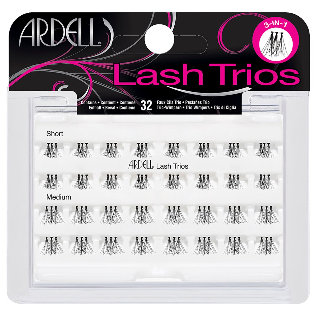 Ardell Lash Trios Individual Lashes, 32 count