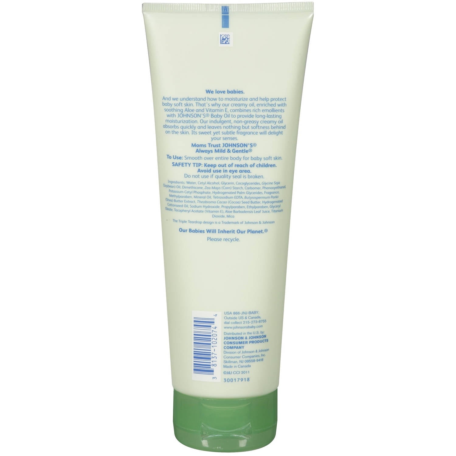 JOHNSONS BABY CRMY OL 8OZ ALOE/E
