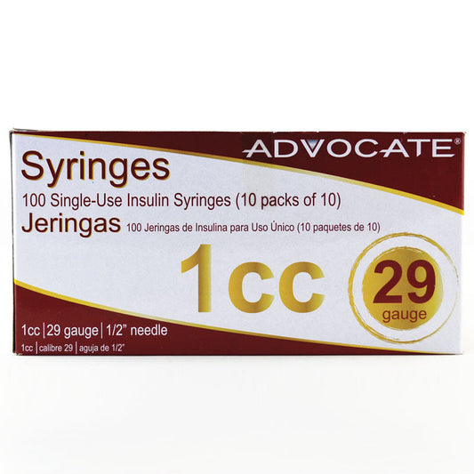 ADVOCATE INSULIN SYRINGE 31G .5CC 100CT