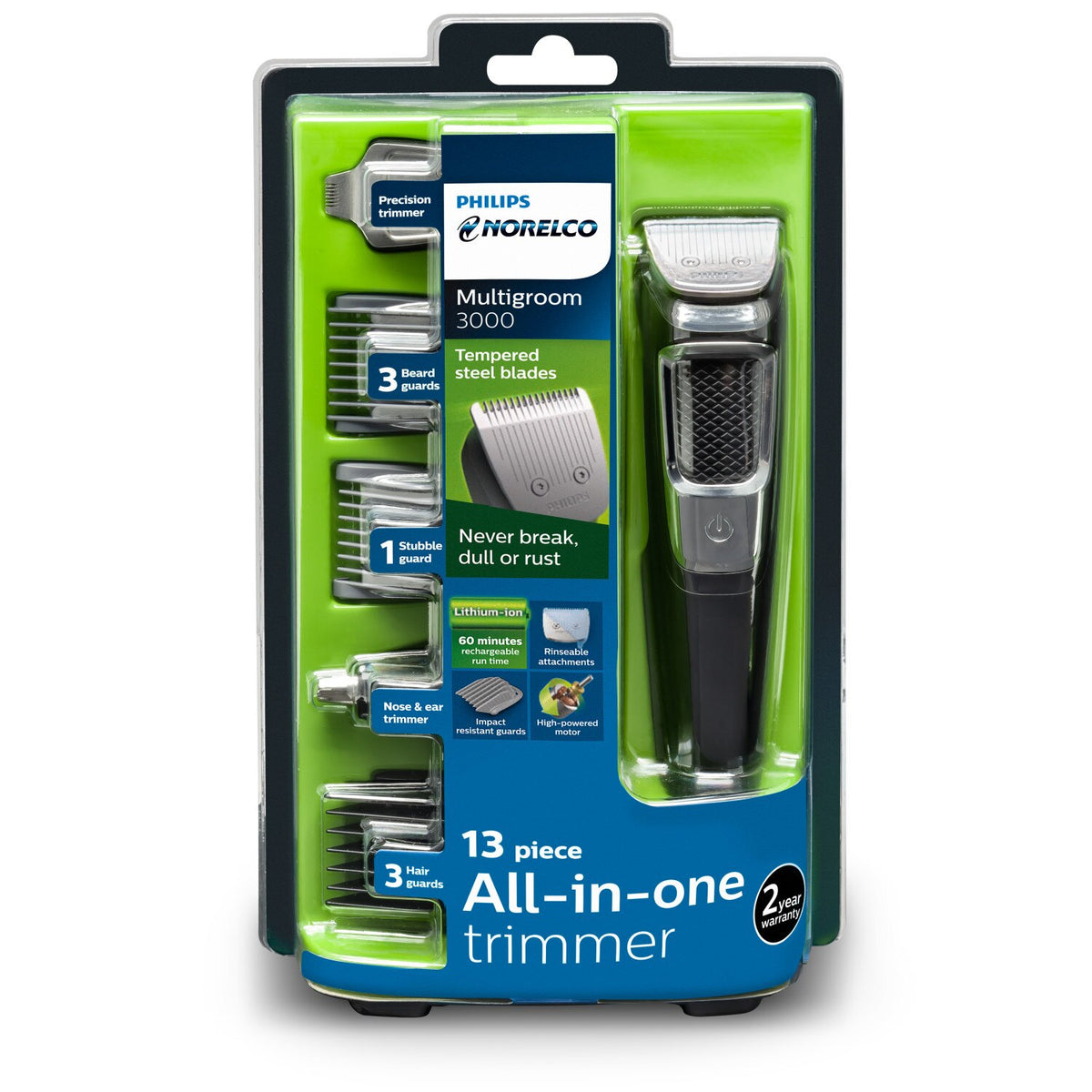 Philips Norelco Trimmer 3000 Multigroom 13 Pieces