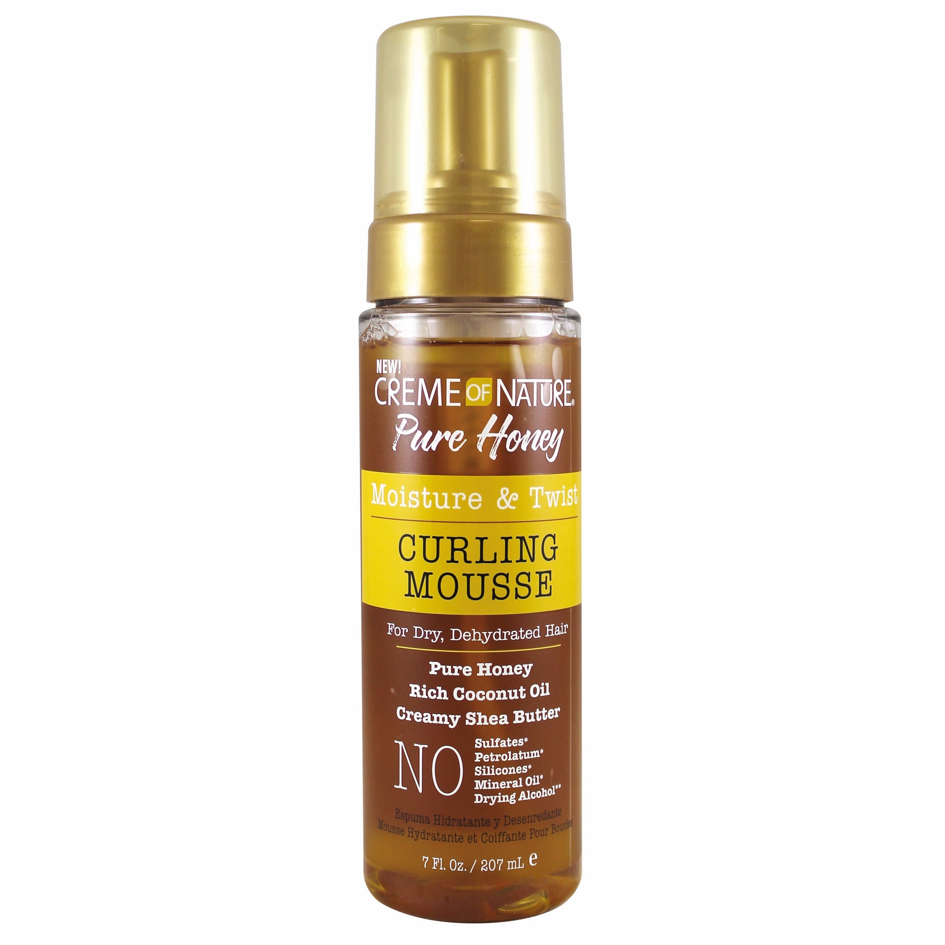 Creme Of Nature Pure Honey Curling Mousse 7oz Pump