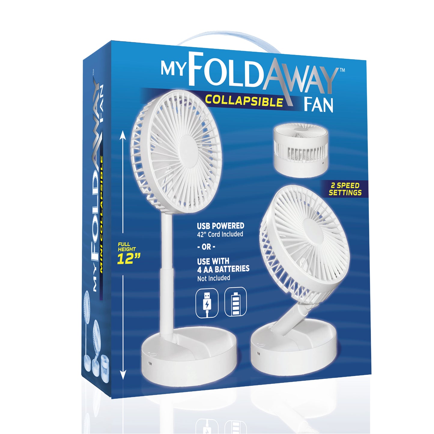 Bell + Howell MyFoldAway Mini Fan - White