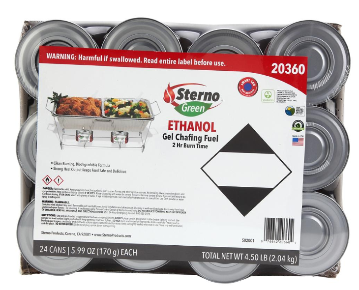 Sterno Gel Canned Cooking Fuel - 2.25 Hour Burn Time, 2 pack