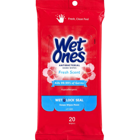 Wet Ones Anti-Bacterial Hand Wipes Fresh Scent 20 Ct (10in)