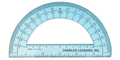 CLi Clear Plastic Protractor - Assorted Colors