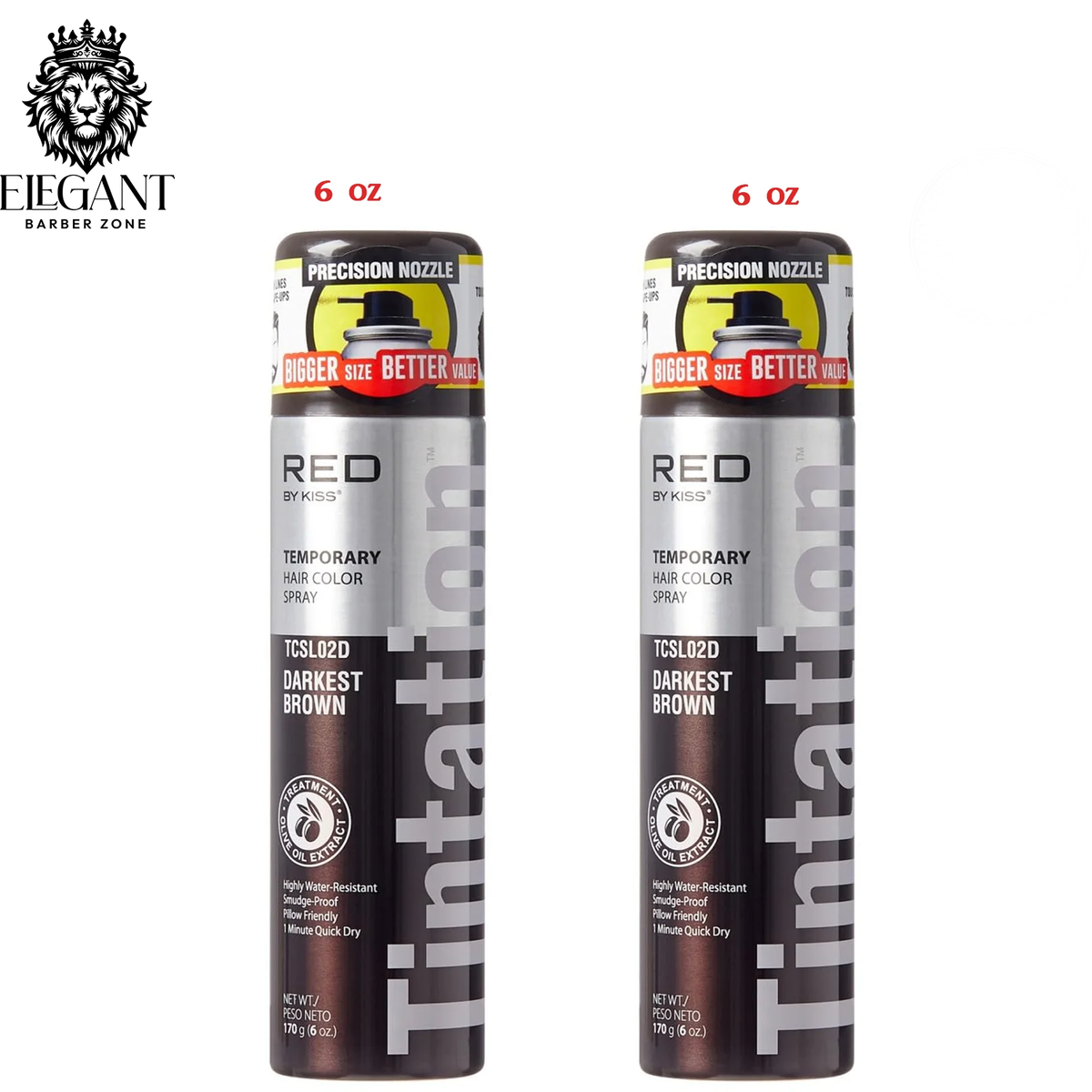 Kiss Tintation Temporary Color Spray Darkest Brown 11.5oz