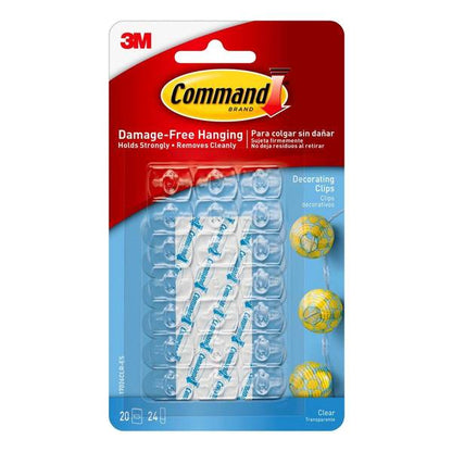 Command Decorating Clips - Clear, 20 count