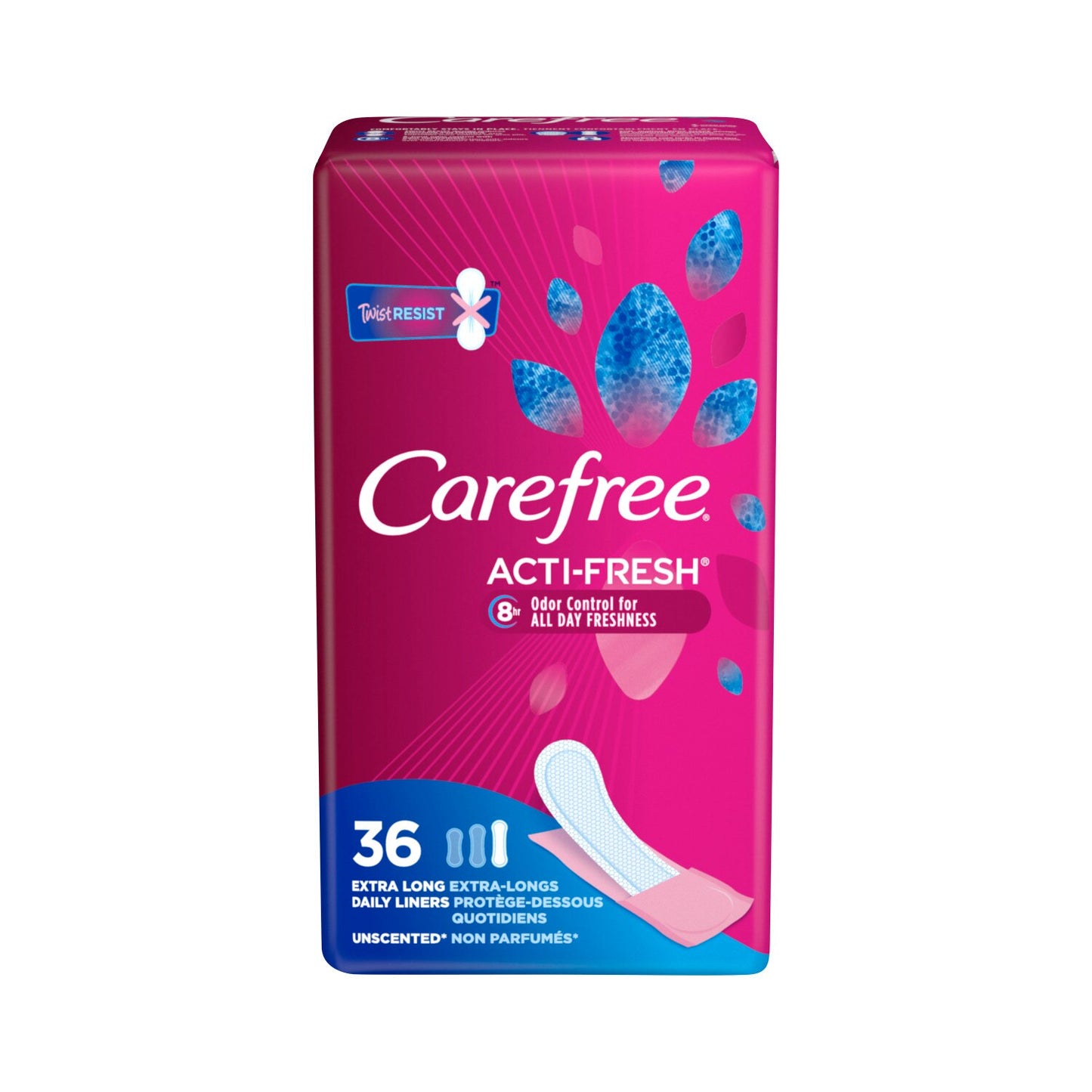 Carefree Acti-Fresh Extra Long 36 Count Liner To Go