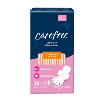 Carefree Ultra Thin Overnight With Wings 28 Count