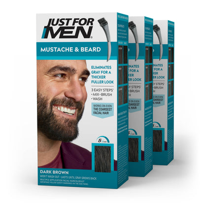 Just For Men Mustache & Beard Beard Coloring for Gray Hair - Light Brown M-25