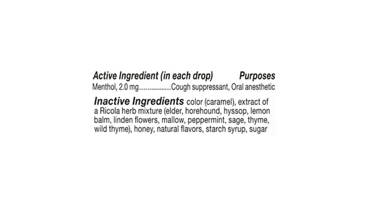 RICOLA COUGH DROP,HONEY HERB