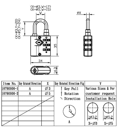 COMB PADLOCK WITH KEY CONTROL