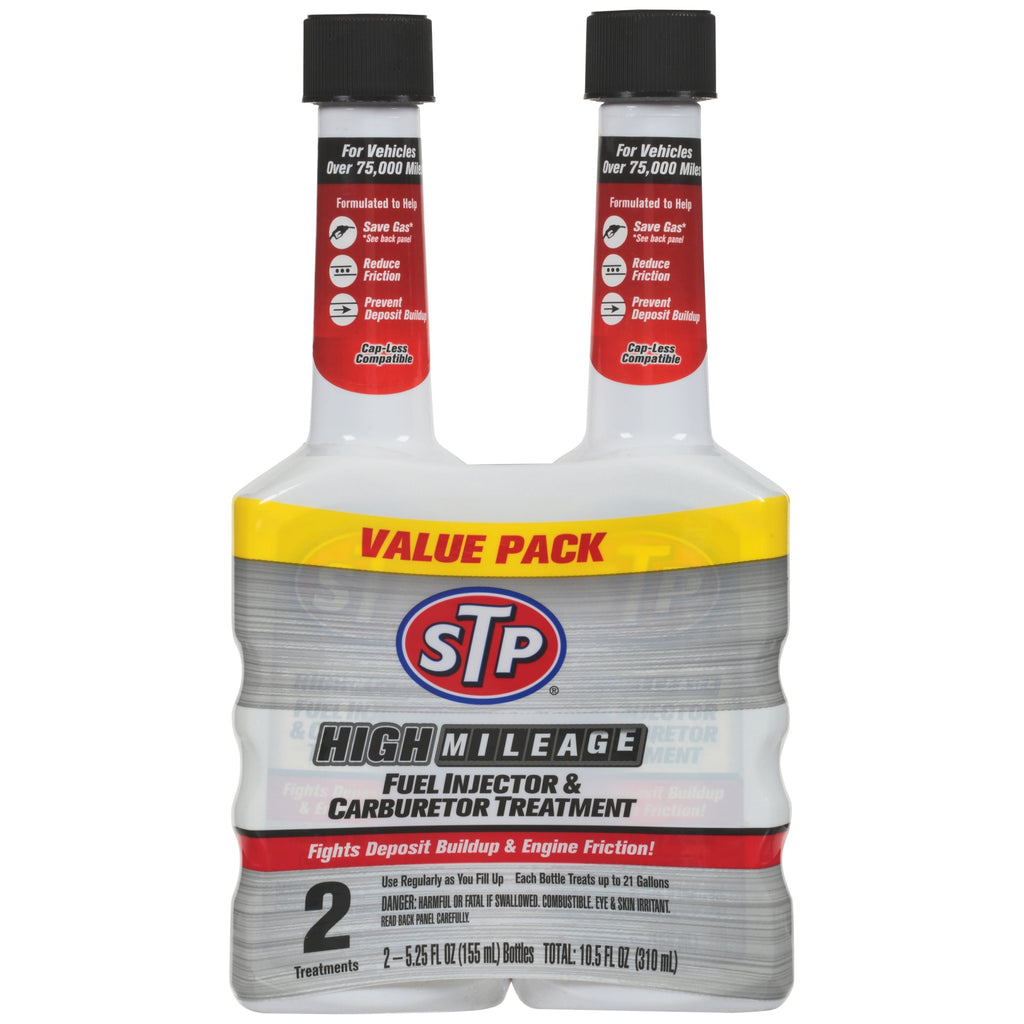 STP High Mileage Gasoline Fuel Injector and Carburetor Treatment, 5.25 oz
