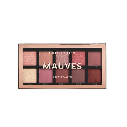 Profusion Cosmetics Eyeshadow Palette, 10 Shades, Mauves, 3.5 oz.