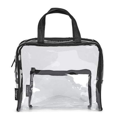 CONAIR basics PVC Weekender Toiletry Kit - Black and Clear, 2 piece
