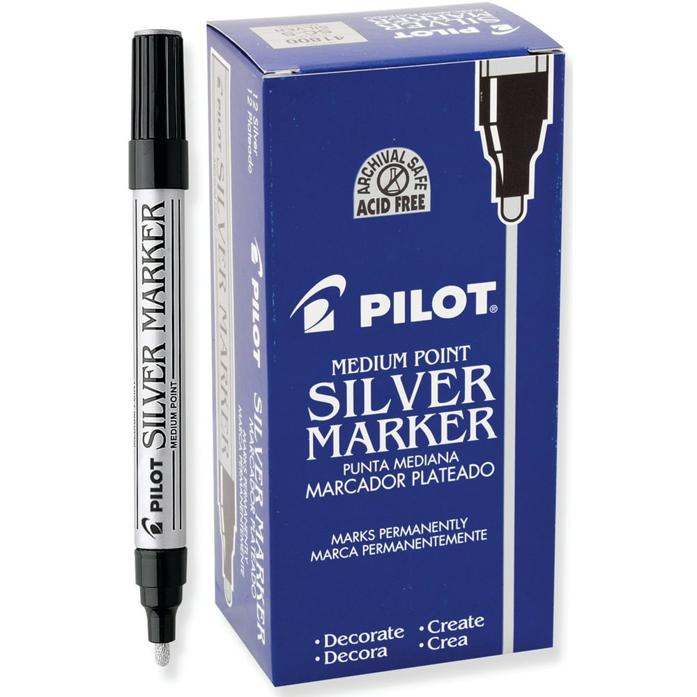 Pilot Metallic Permanent Marker  Extra-Fine  Silver