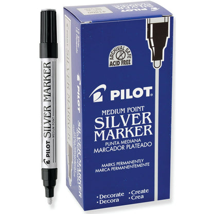 Pilot Metallic Permanent Marker  Extra-Fine  Silver