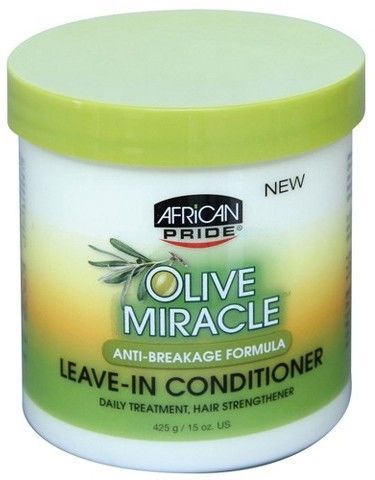 African Pride Olive Miracle Anti-Breakage Leave -In Conditioner Cream, 15 oz