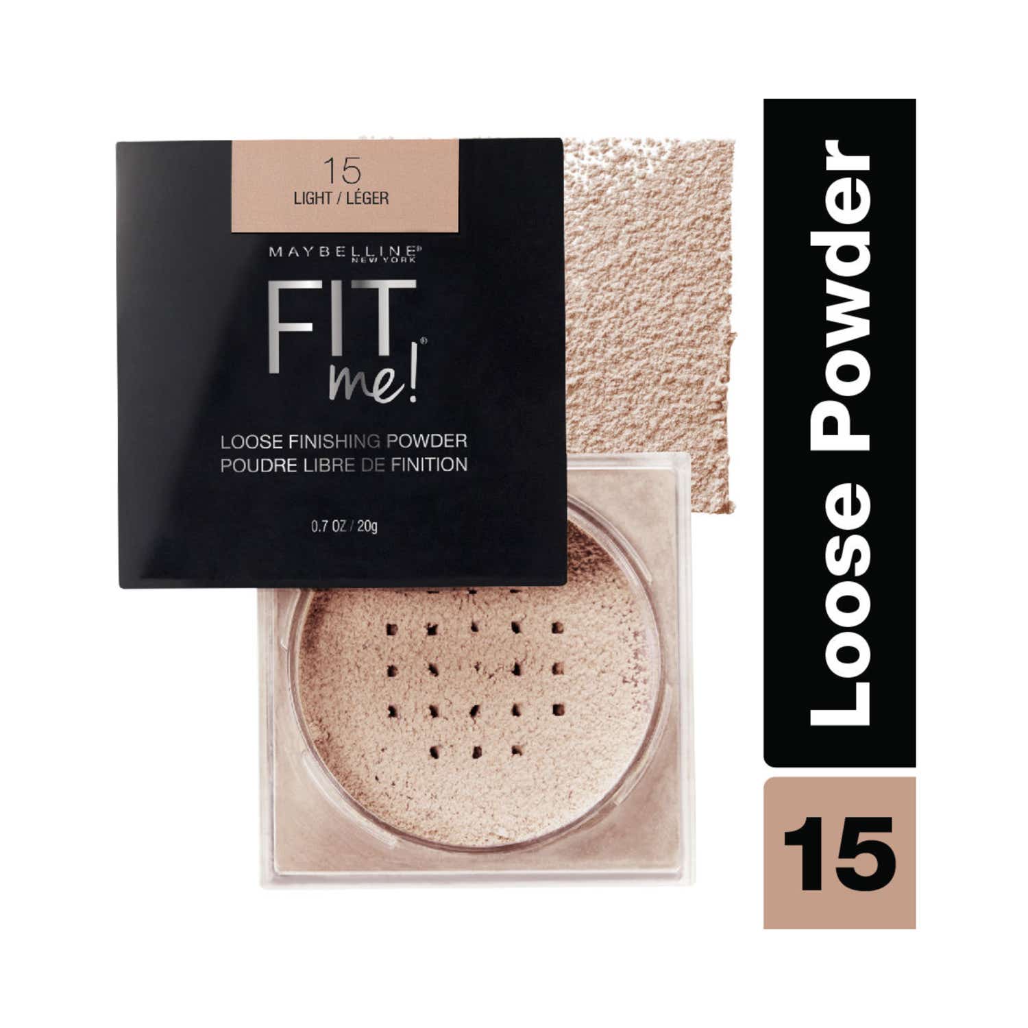 MAYBELLINE New York Fit Me Loose Finishing Powder Face Makeup, 040 Dark, 0.7 oz