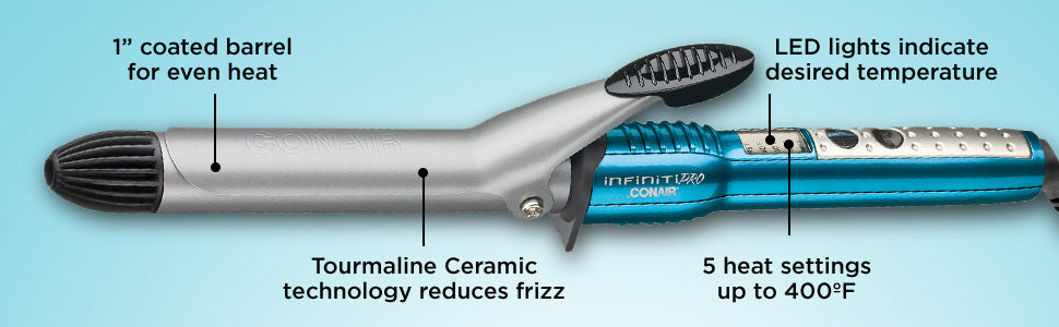 CONAIR Infinitipro Tourmaline Ceramic Curling Iron, 1.75"