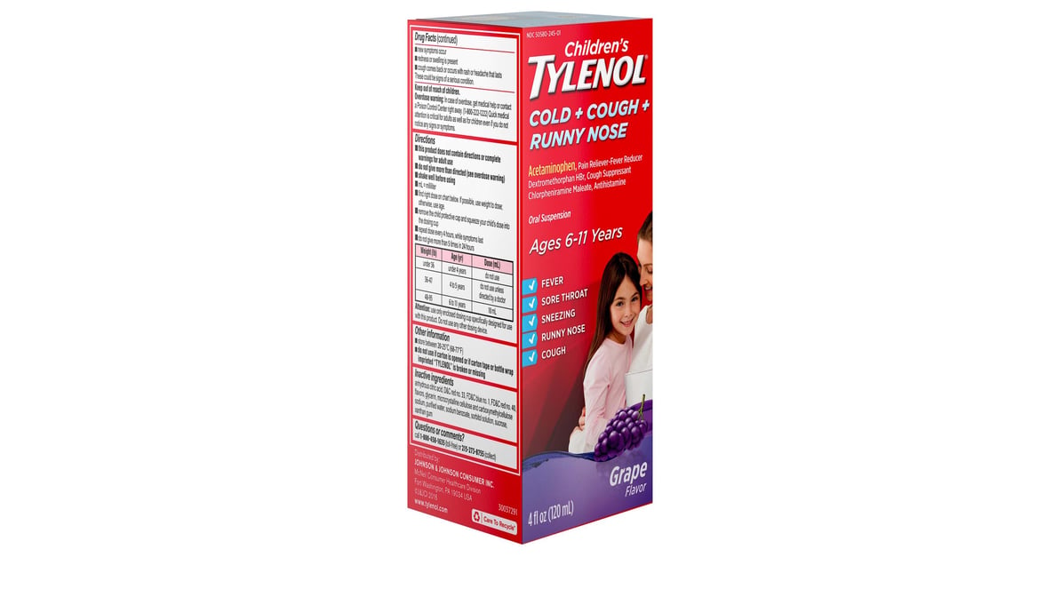 TYLENOL CHLD COLD+COUGH+RN SUSP GRP 4OZ