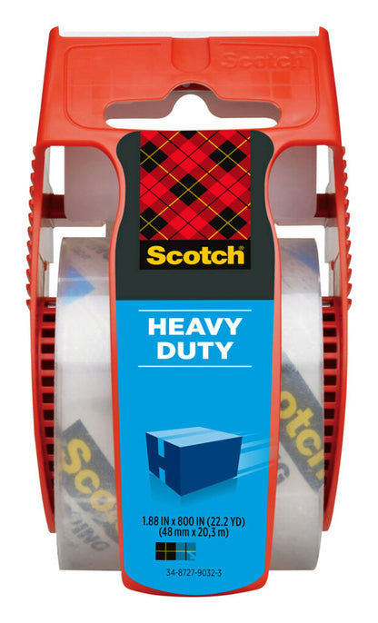 3M Scotch Heavy Duty Packaging Tape & Dispenser  Clear  1.88  x 54.6 yd