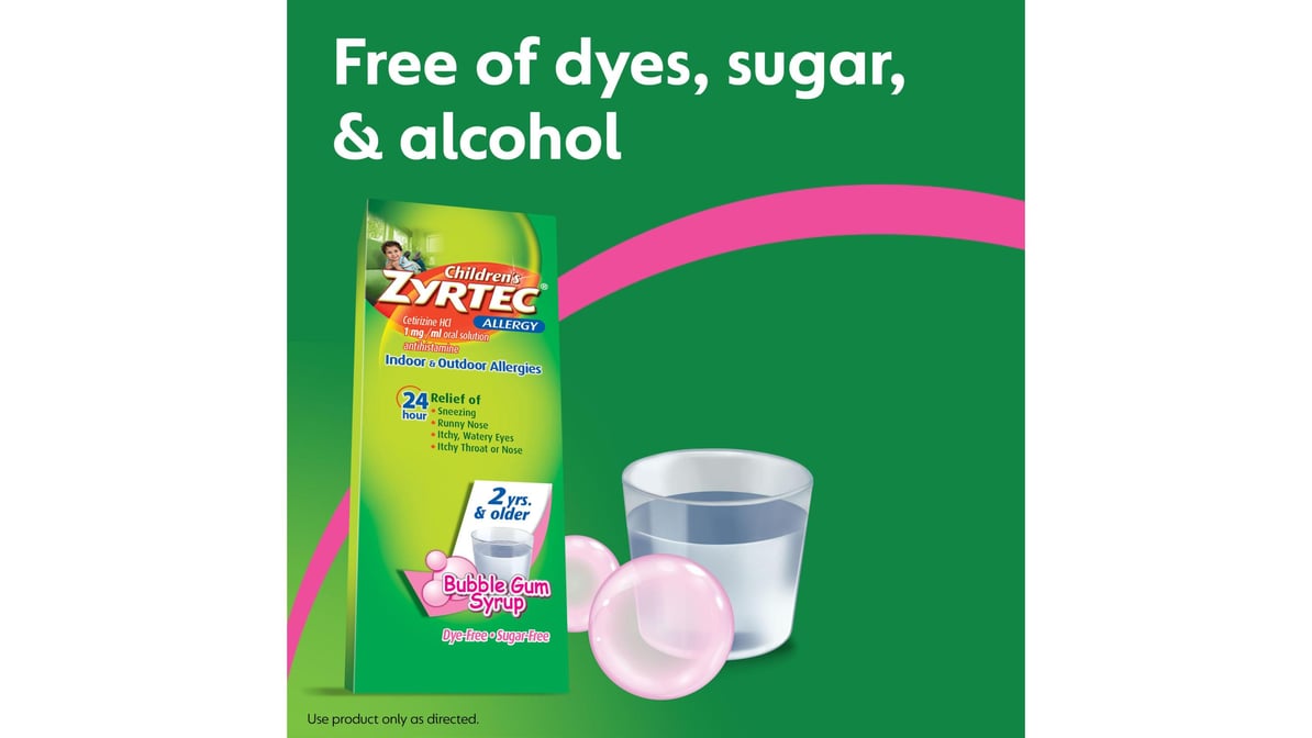 ZYRTEC OTC CHILD SYRUP DYE FREE GRAP 4OZ