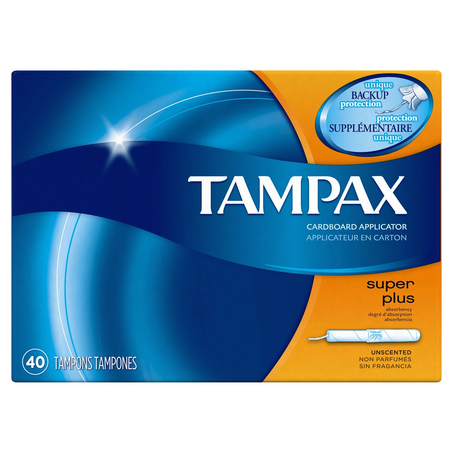 TAMPAX SUPER+ UNSCENTED TAMPON 40CT