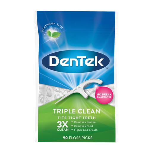 Dentek Floss Picks Triple Clean 90 Count