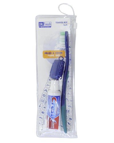 Dr. Fresh Travel Kit Crest/ Colgate Toothpaste-Brush-Cover