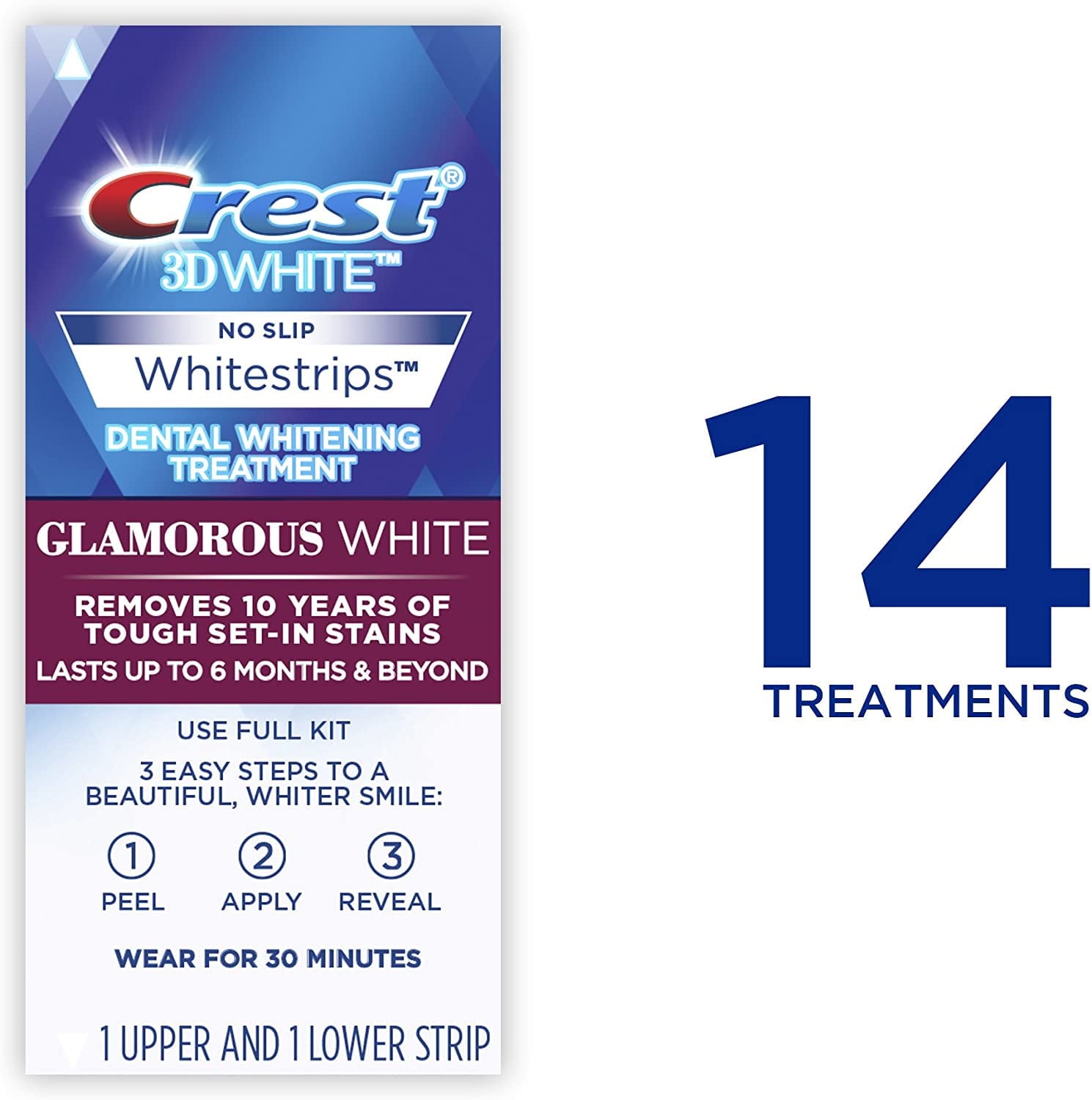 CREST 3D WHITESTRIPS GLAMOROUS WHT 14CT