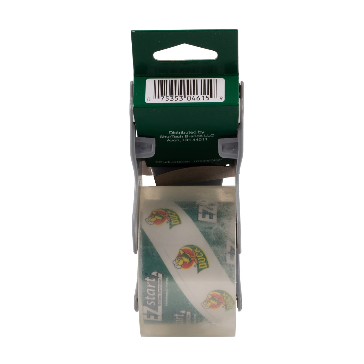 DUCK EZ Start Packing Tape with One-Handed Dispenser - Clear, 1.88" x 50 yds