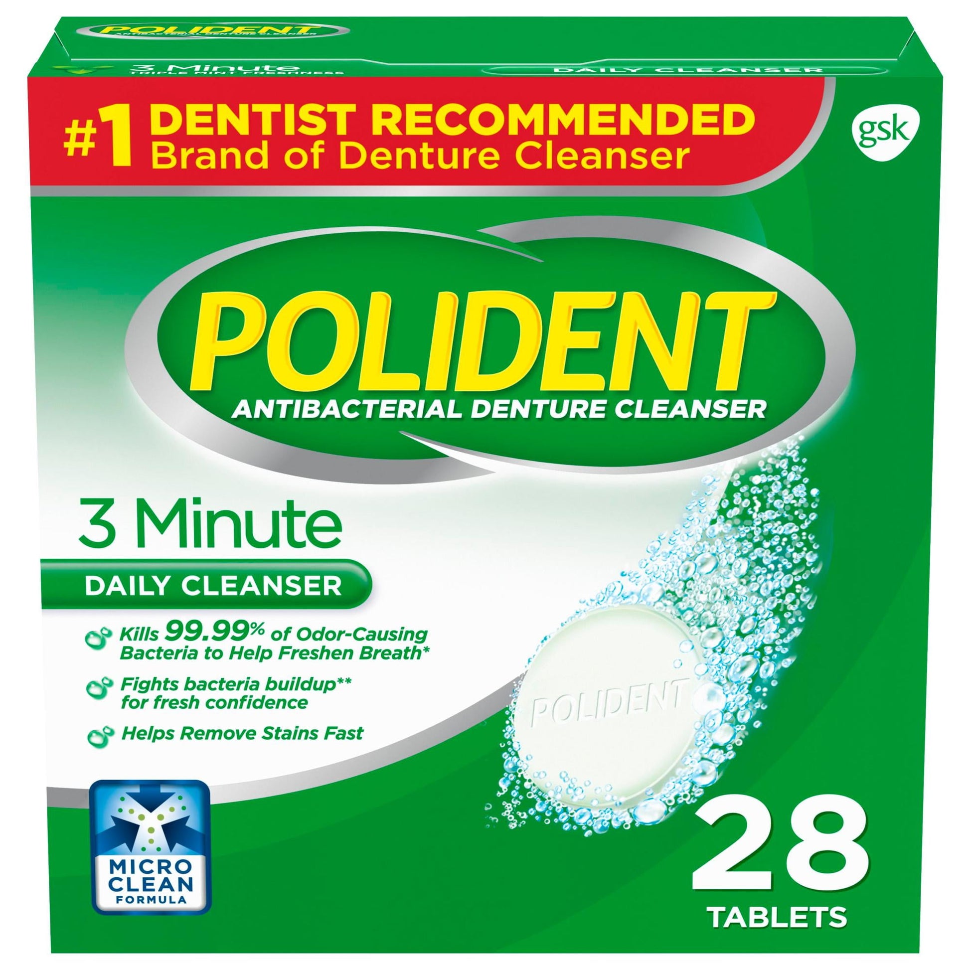 POLIDENT 3 MINUTE TB 120 TRP MNT