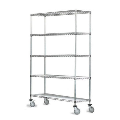 WIRE SHELF 5 MOBILE CART 24INX60IN DS