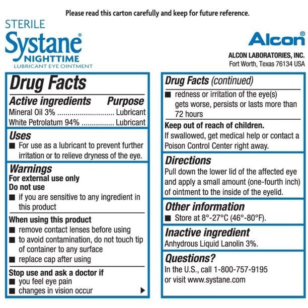 SYSTANE NIGHTTIME OINTMENT 3.5GM