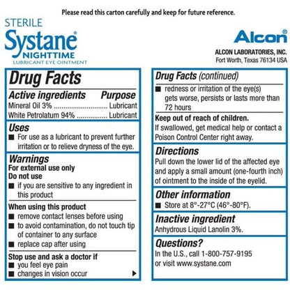 SYSTANE NIGHTTIME OINTMENT 3.5GM