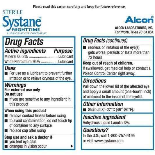 SYSTANE NIGHTTIME OINTMENT 3.5GM