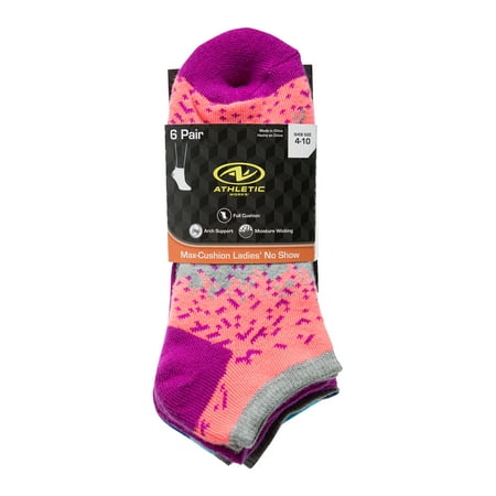 Womens Athletic No Show Full Cushion Dry Fresh 3 Pack