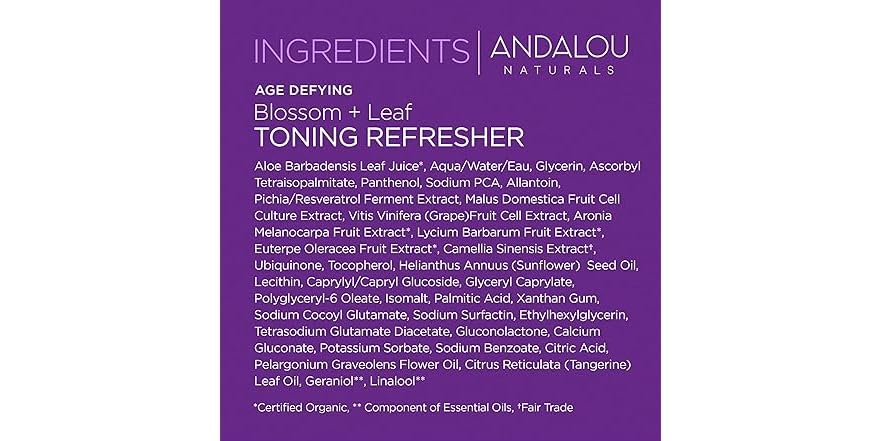 ANDALOU NATURALS TONING REFRSHR,BLSM+LEAF
