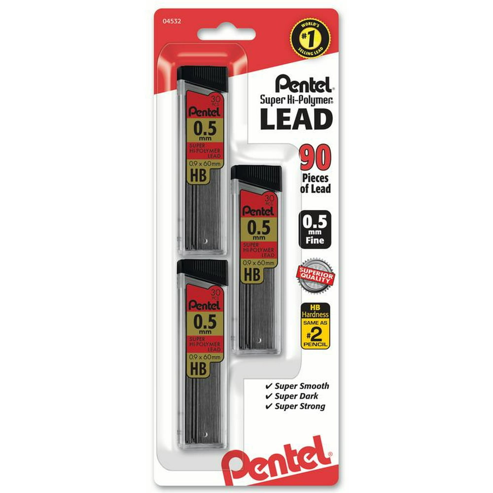 Super Hi-Polymer Lead Refill (0.5mm) Fine, HB, 30 pcs/Tube 1-Pk